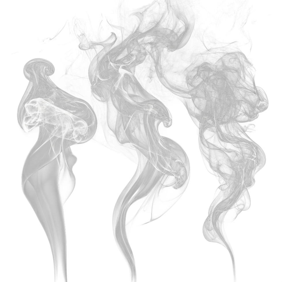New Elements three different types of smoke on a transparent background png