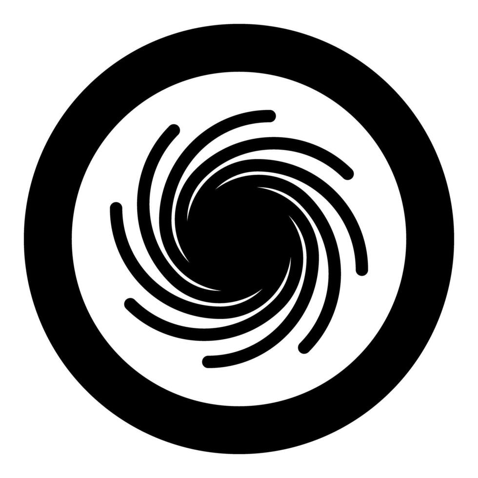 Gold spiral Sacred geometry symbol icon in circle round black color solid vector