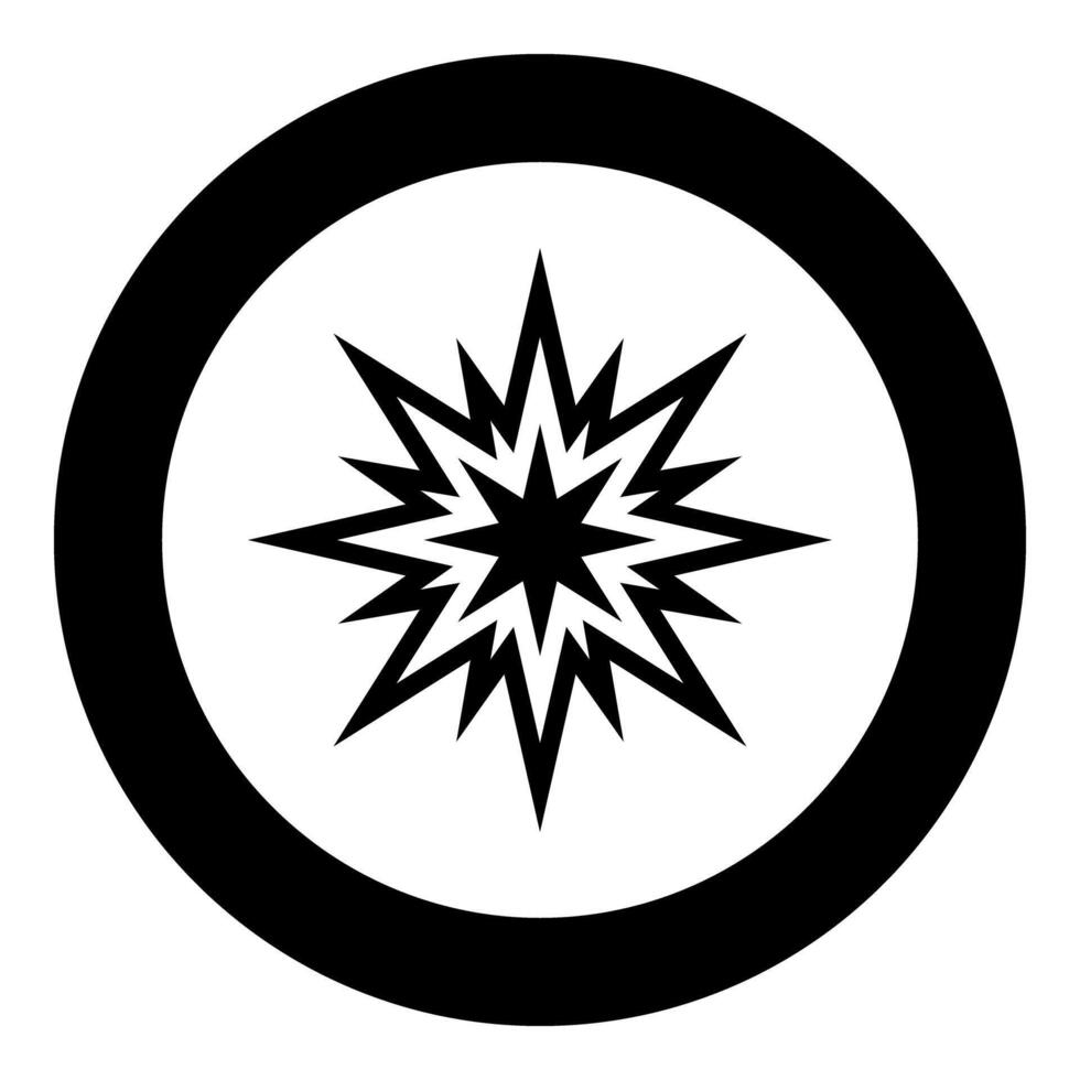 Star Bethlehem Christmas icon in circle round black color solid vector