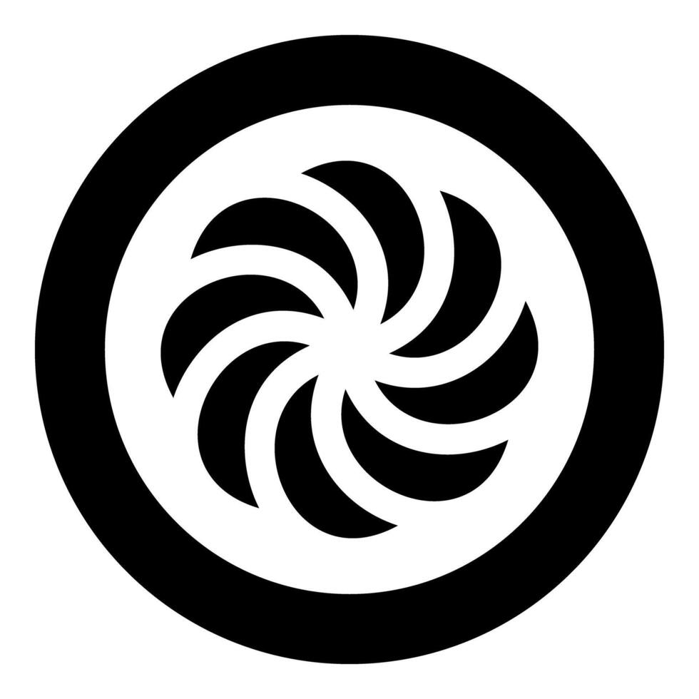 Armenian Arevakhach Neo paganism symbol sunny cross solar mythology Hetanism Armenian neo powder heathenism Eternity sign pumpkin icon in circle round black color vector