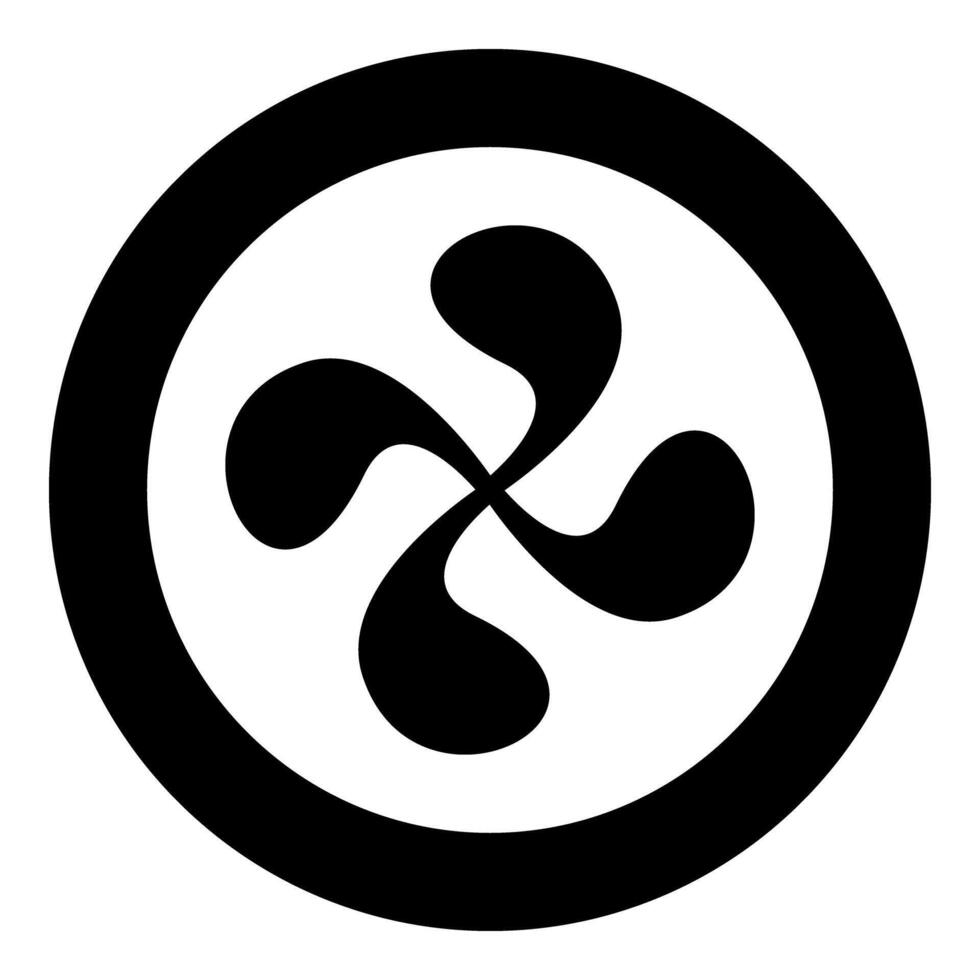 Basque Cross Lauburu Lauborou Eusko icon in circle round black color solid outline style vector