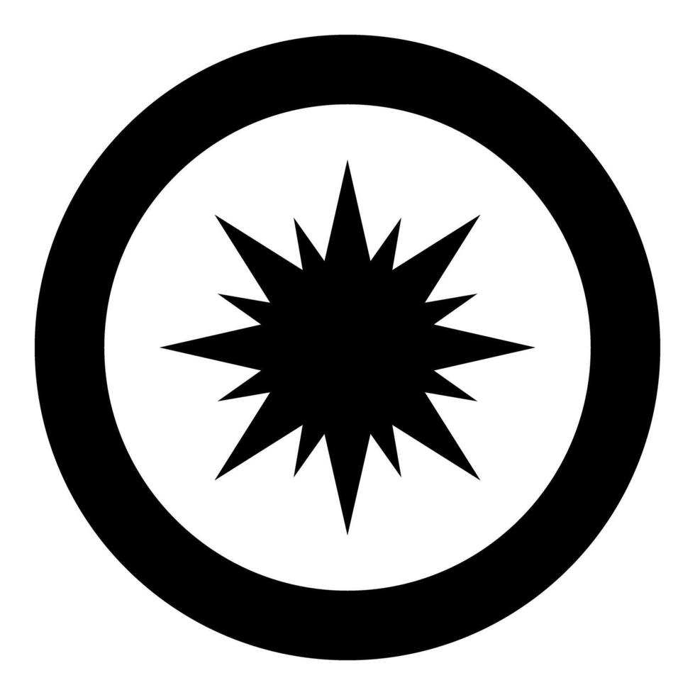 Star Bethlehem Christmas icon in circle round black color solid outline vector