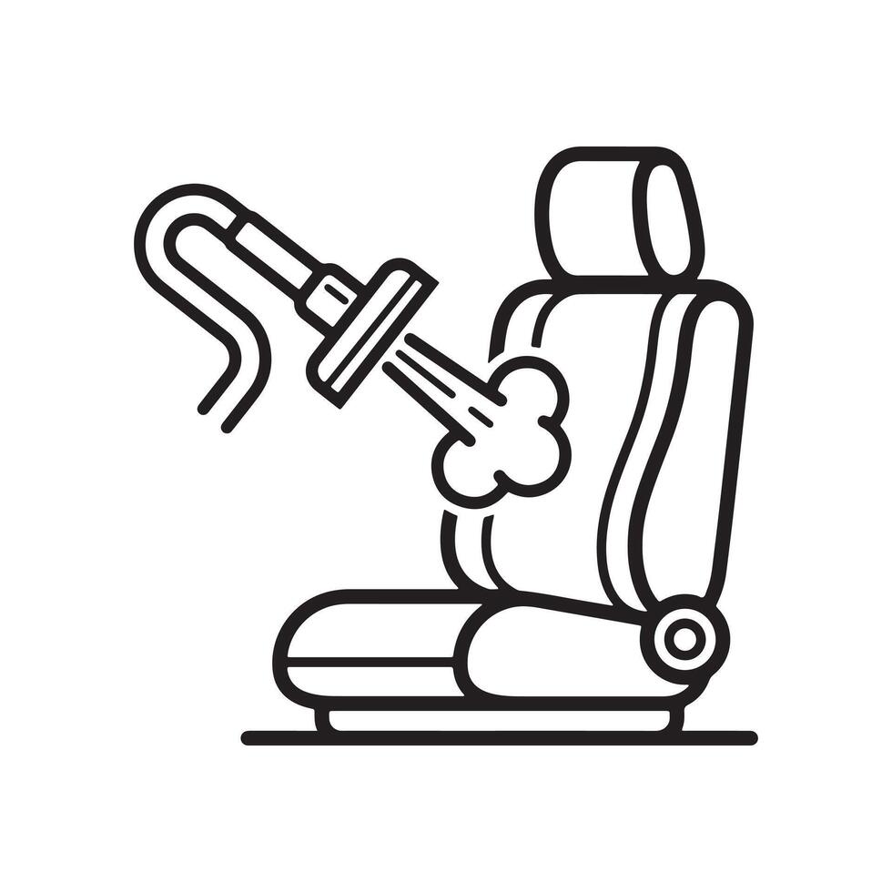 Steam Cleaning Car Seat Icon. vector