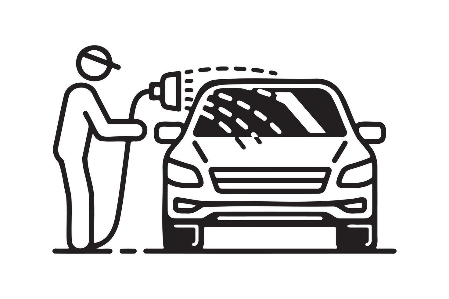 Car Wash Service Icon, Auto Cleaning Illustration. vector