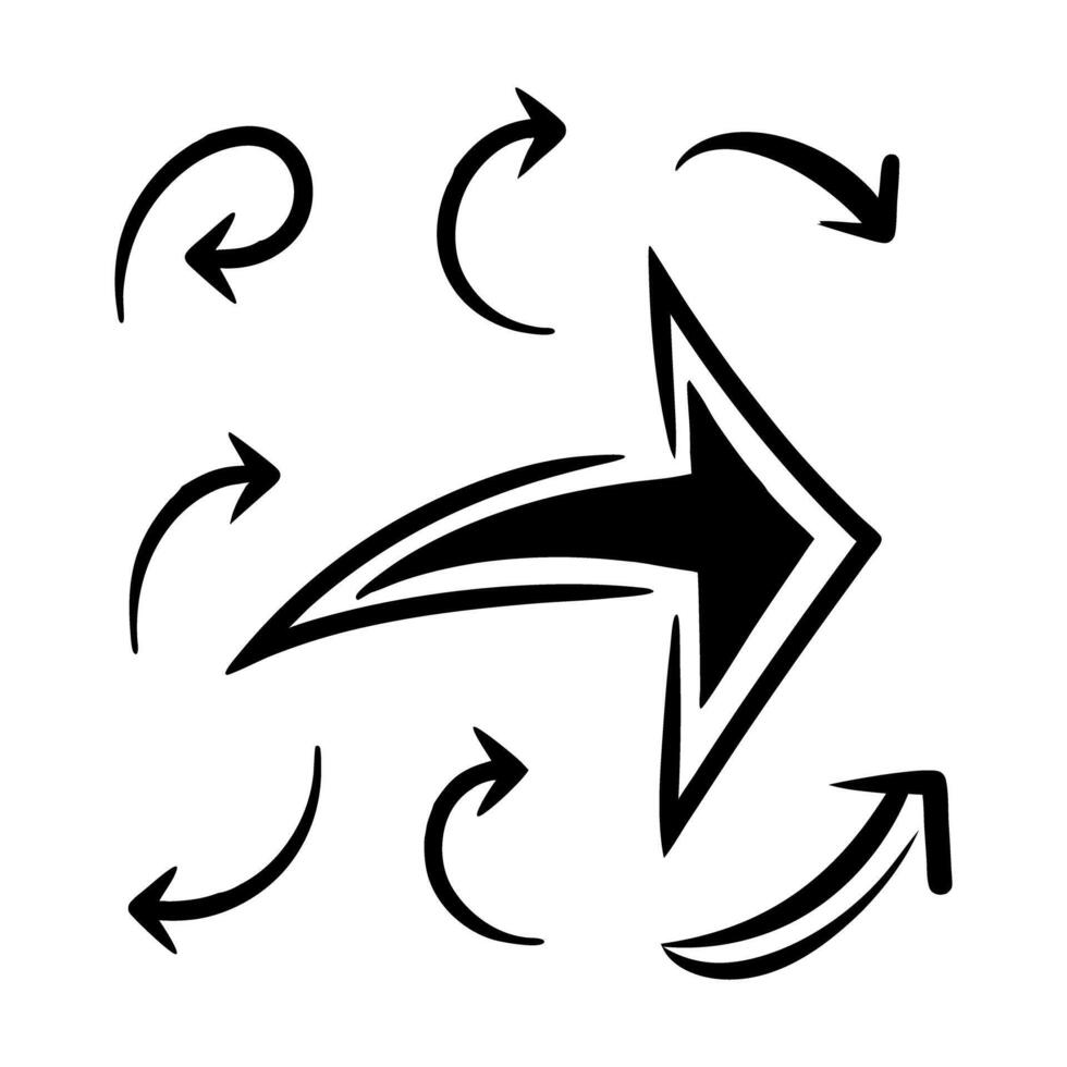 Hand drawn arrow Sign collection vector