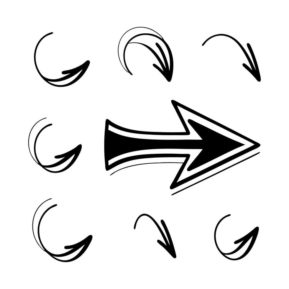 Hand drawn arrow illustration collection vector