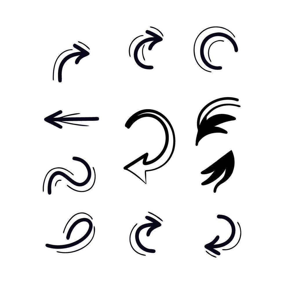 Hand drawn arrow symbol collection vector