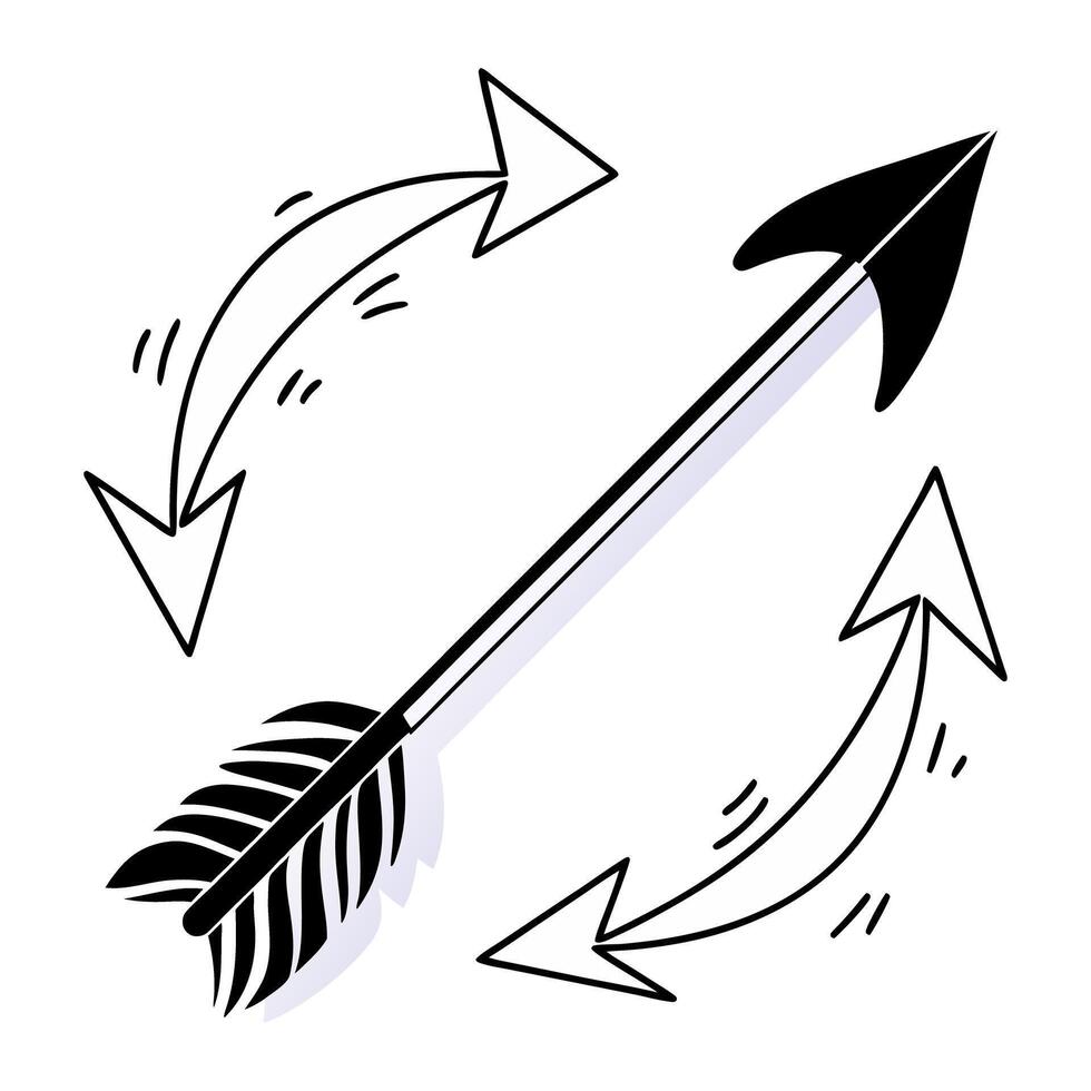 drawn arrow collection set vector