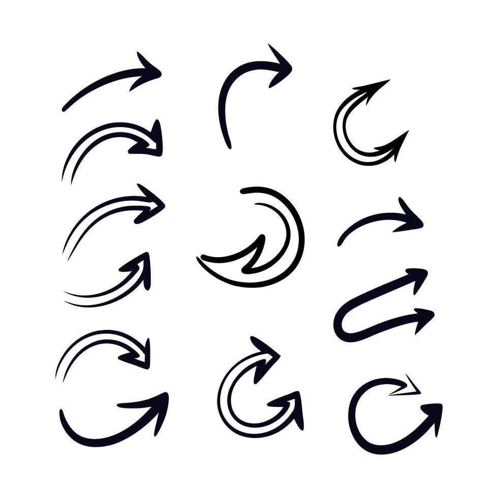 Hand Drawn Arrows Set vector