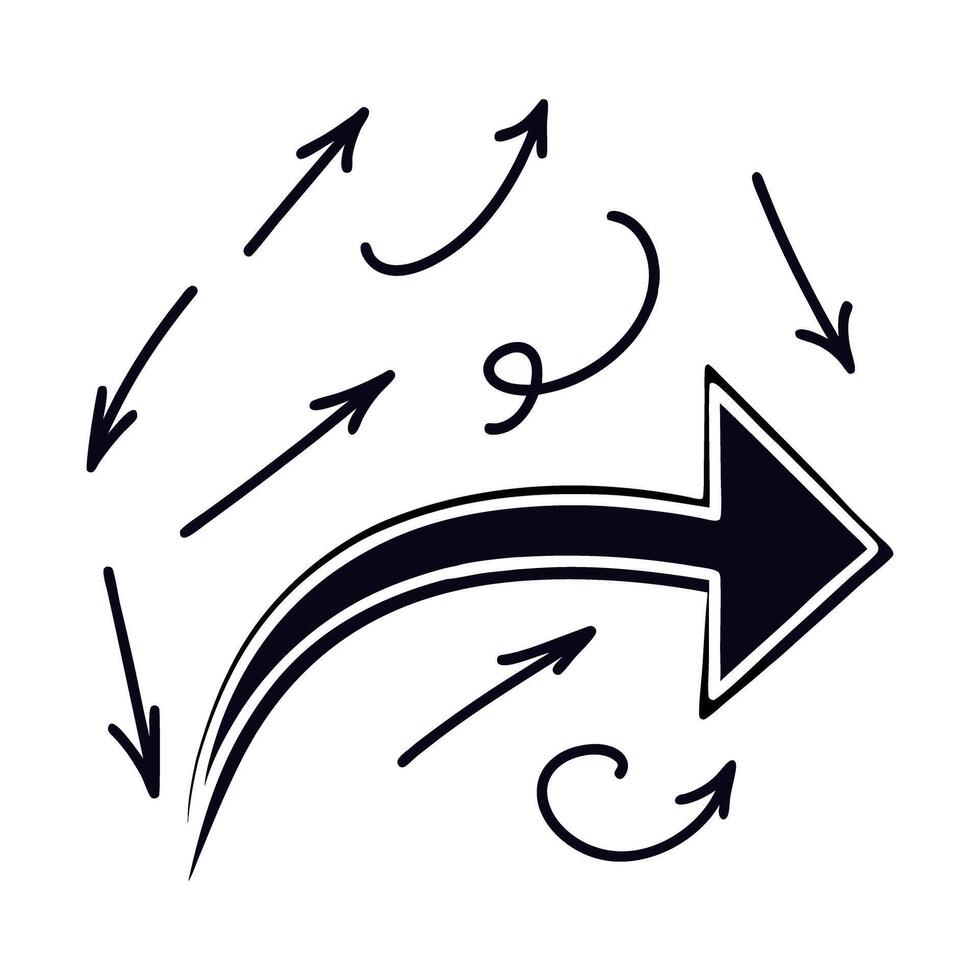 Hand drawn arrow set vector