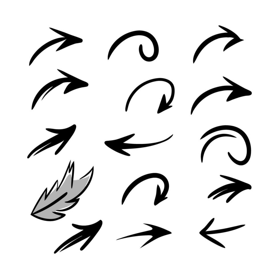 Handdrawn arrow set vector