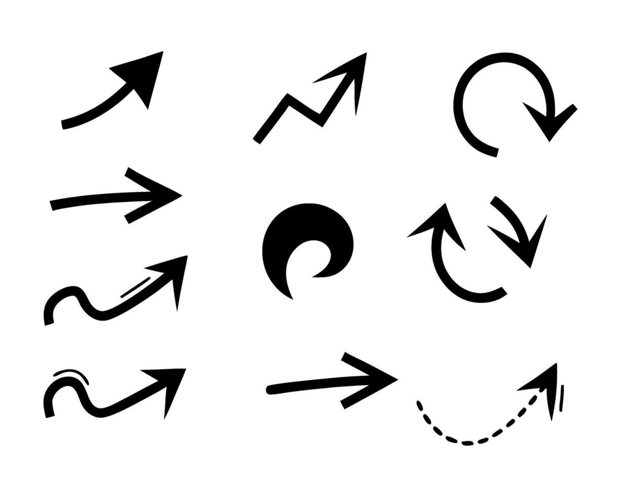 Hand drawn arrow collection vector