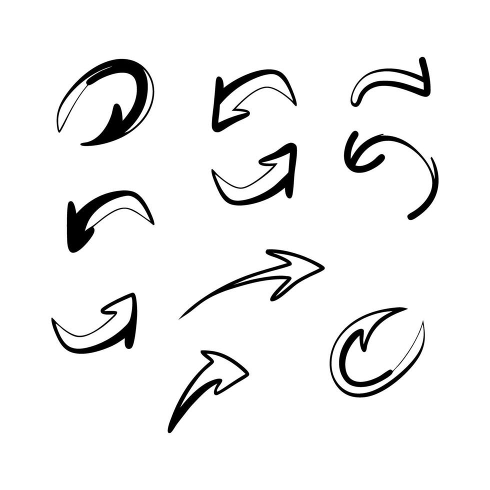drawn arrow collection vector