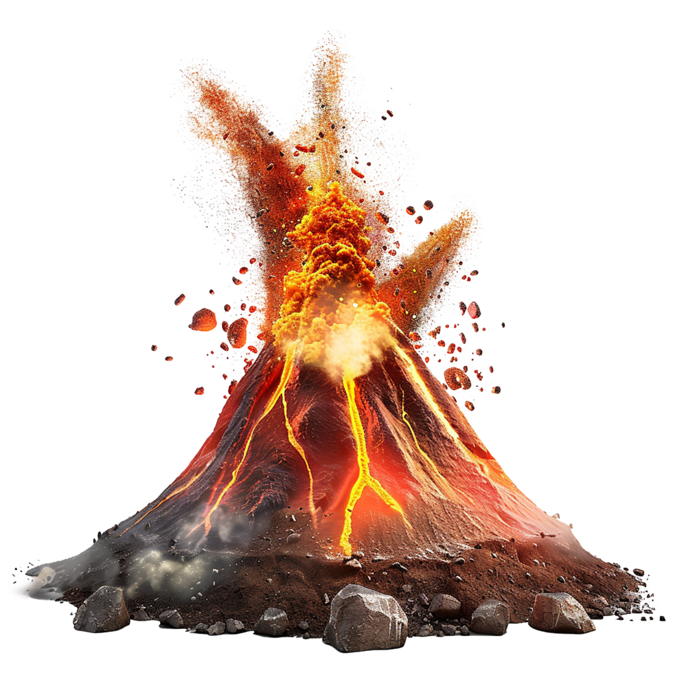 Volcano Eruption Fiery Lava Explosion Powerful png