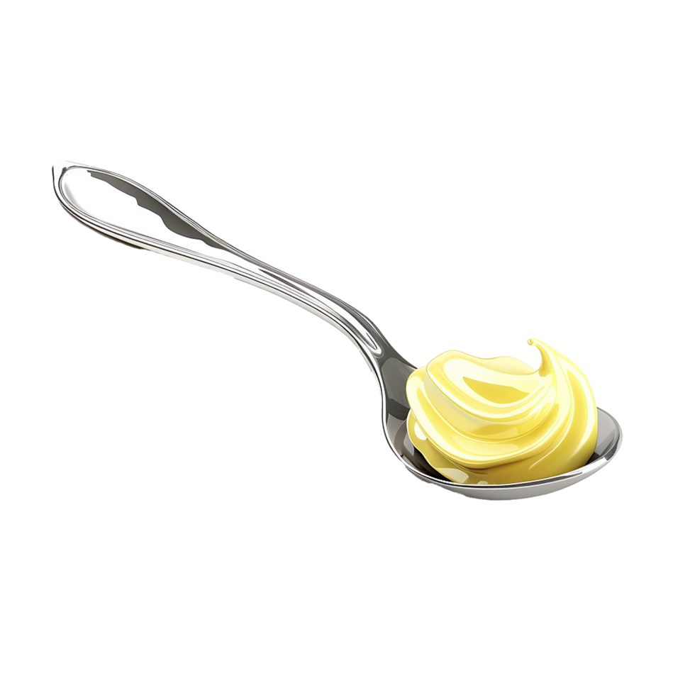 Creamy Butter on a Silver Spoon Delicious Spread png