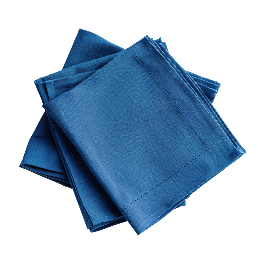 Blue Linen Napkins Elegant Table Setting, png