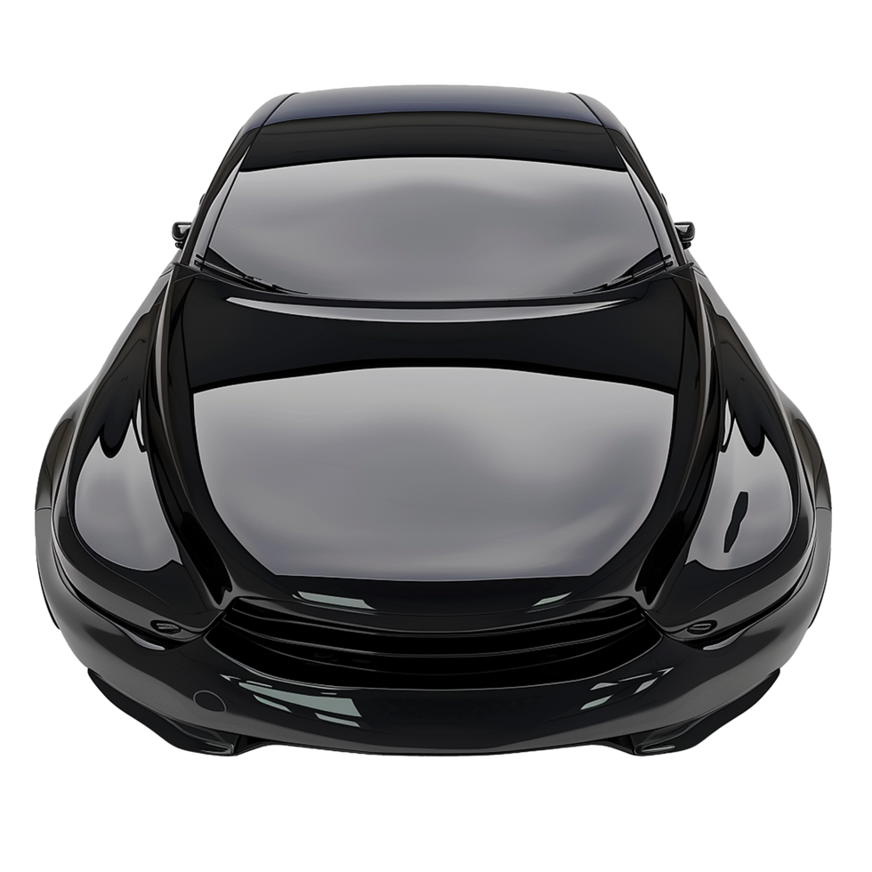 Sleek Black Car Front View Luxury Vehicle Design png