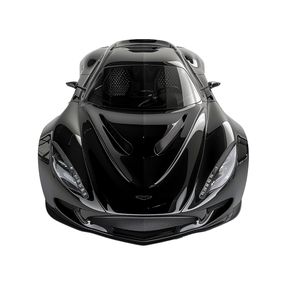 Aston Martin Valhalla Black Supercar Overhead View, png