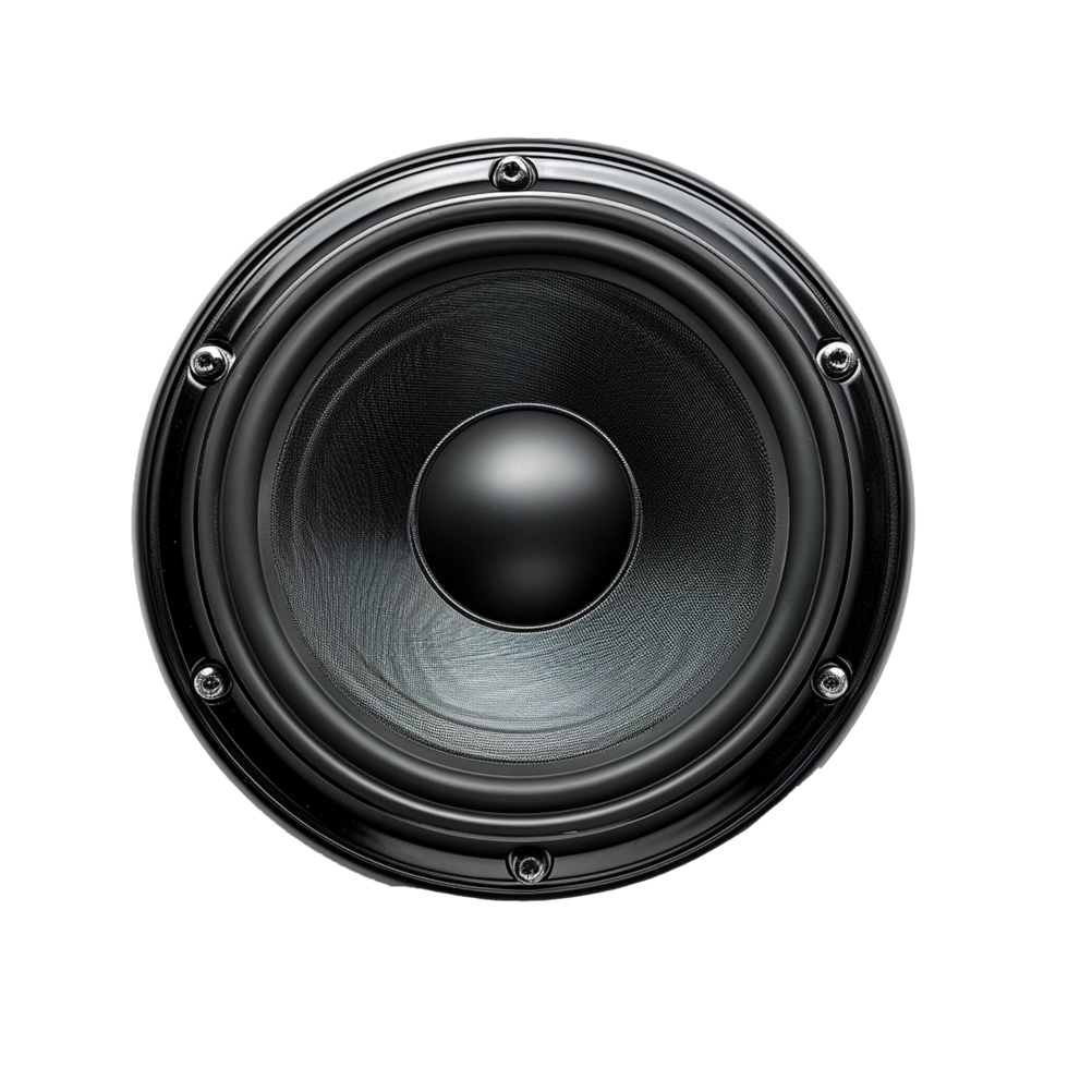 Black speaker close up view audio technology music sound system png