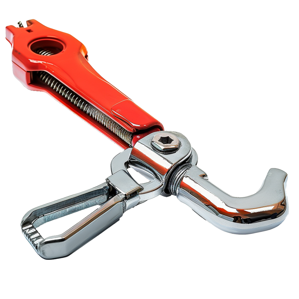 Red and silver multitool keychain tool close-up png