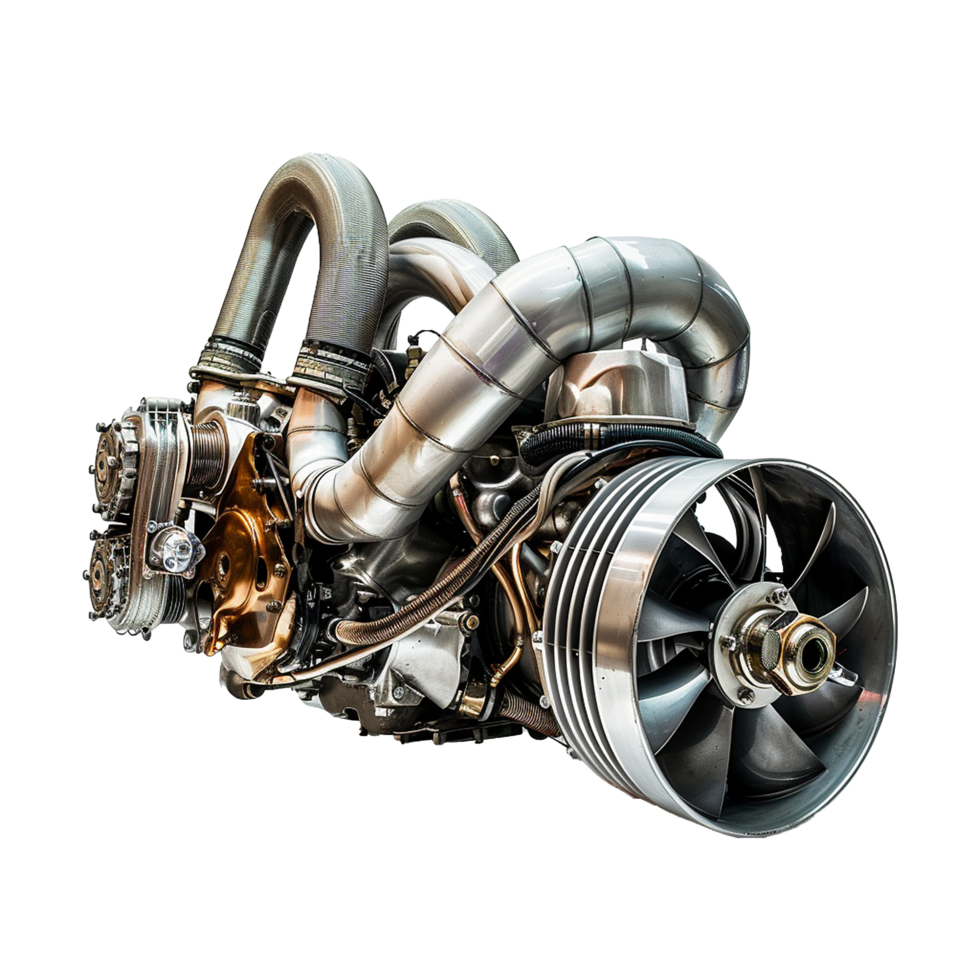 Powerful Turboprop Engine Closeup Detailed View Industrial Machinery, png