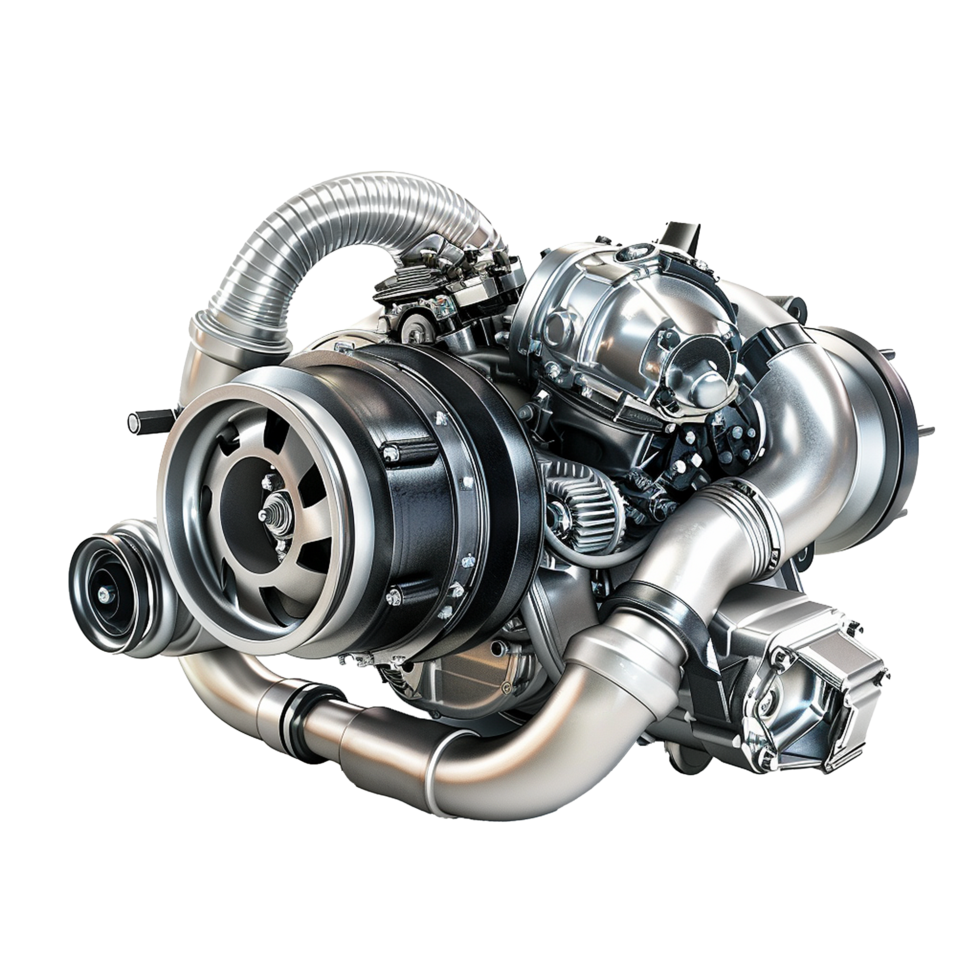 Powerful Turbocharged Engine Detailed View High Performance Machine Technology Innovation, png