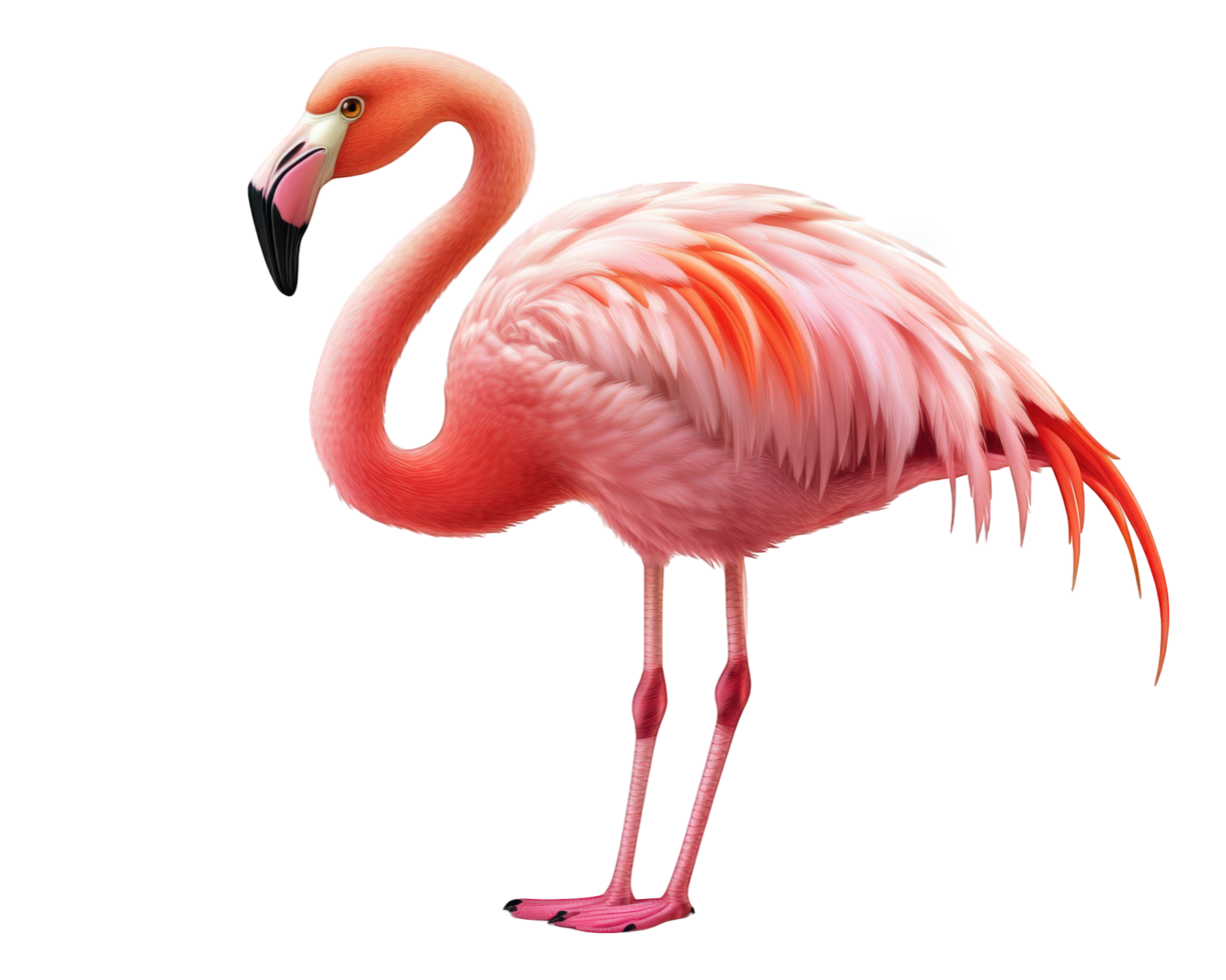 Flamingo isolated on black background png