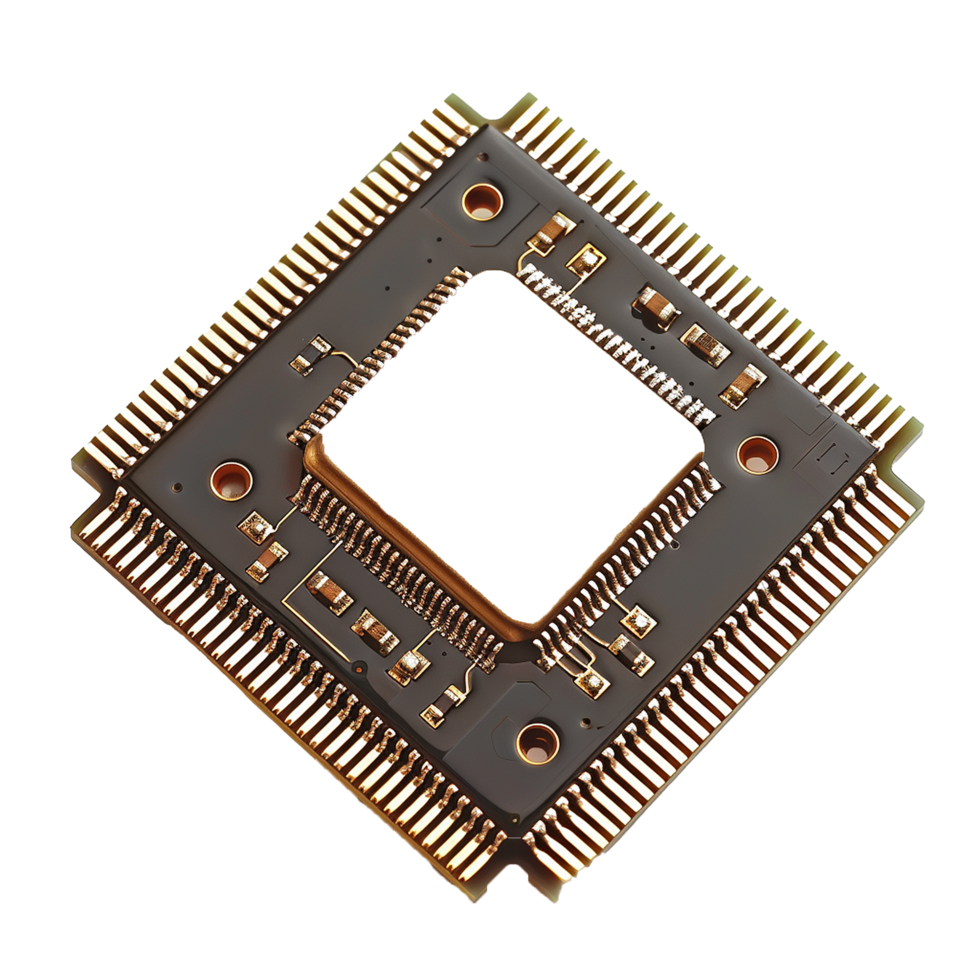 Microchip Technology Closeup Gold Contacts Circuit Board png