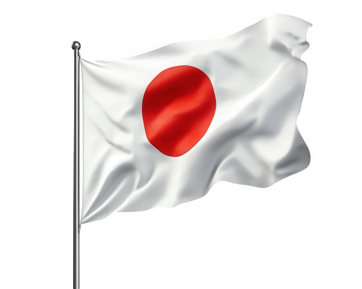 The flag of japan waving in the wind png