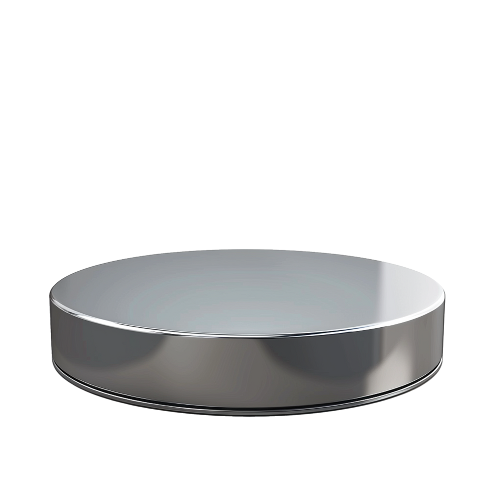 A Shiny Metal Cylinder Display Stand for Product Presentation and Advertising png
