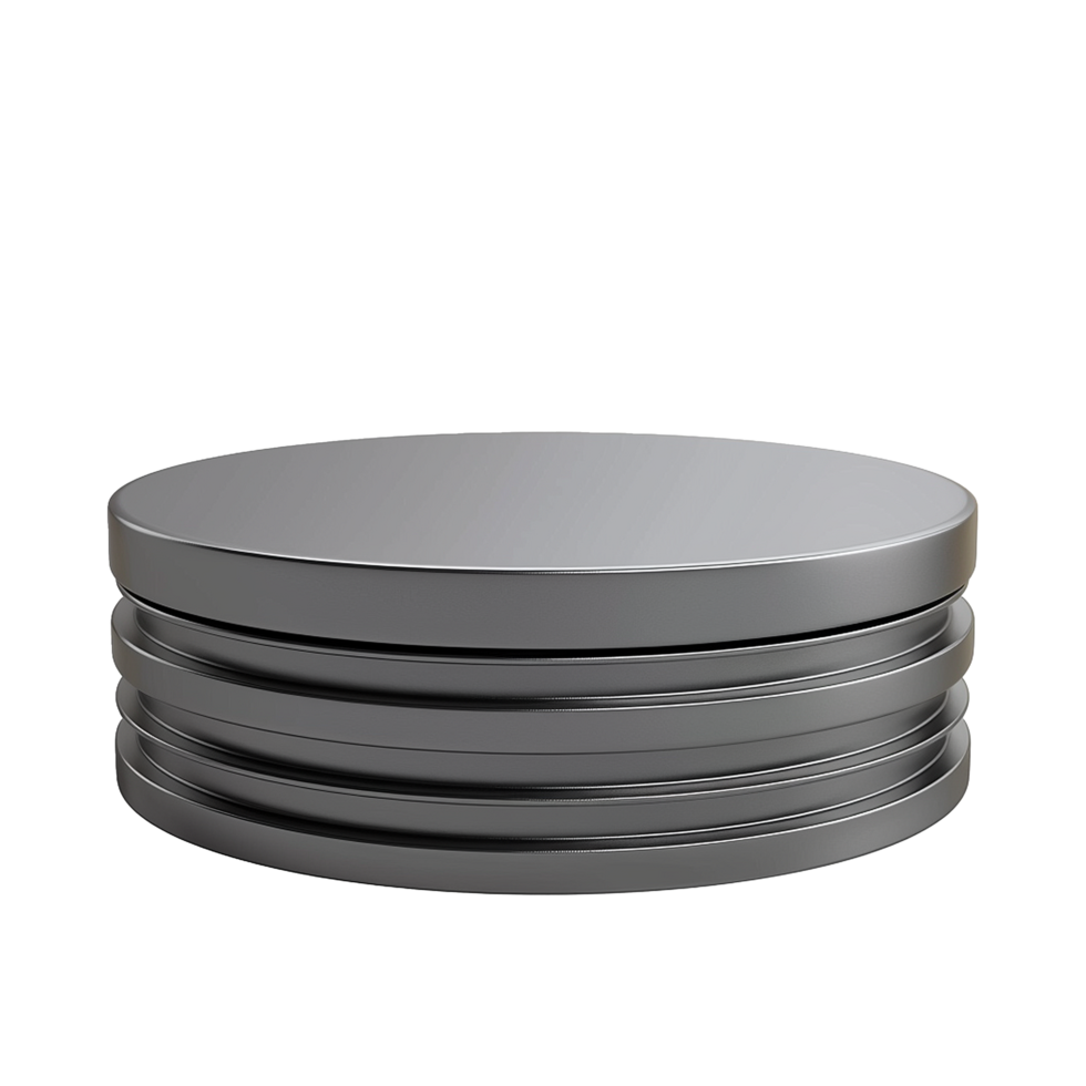 A Stack of Circular Metal Discs a Gray Metallic Object png