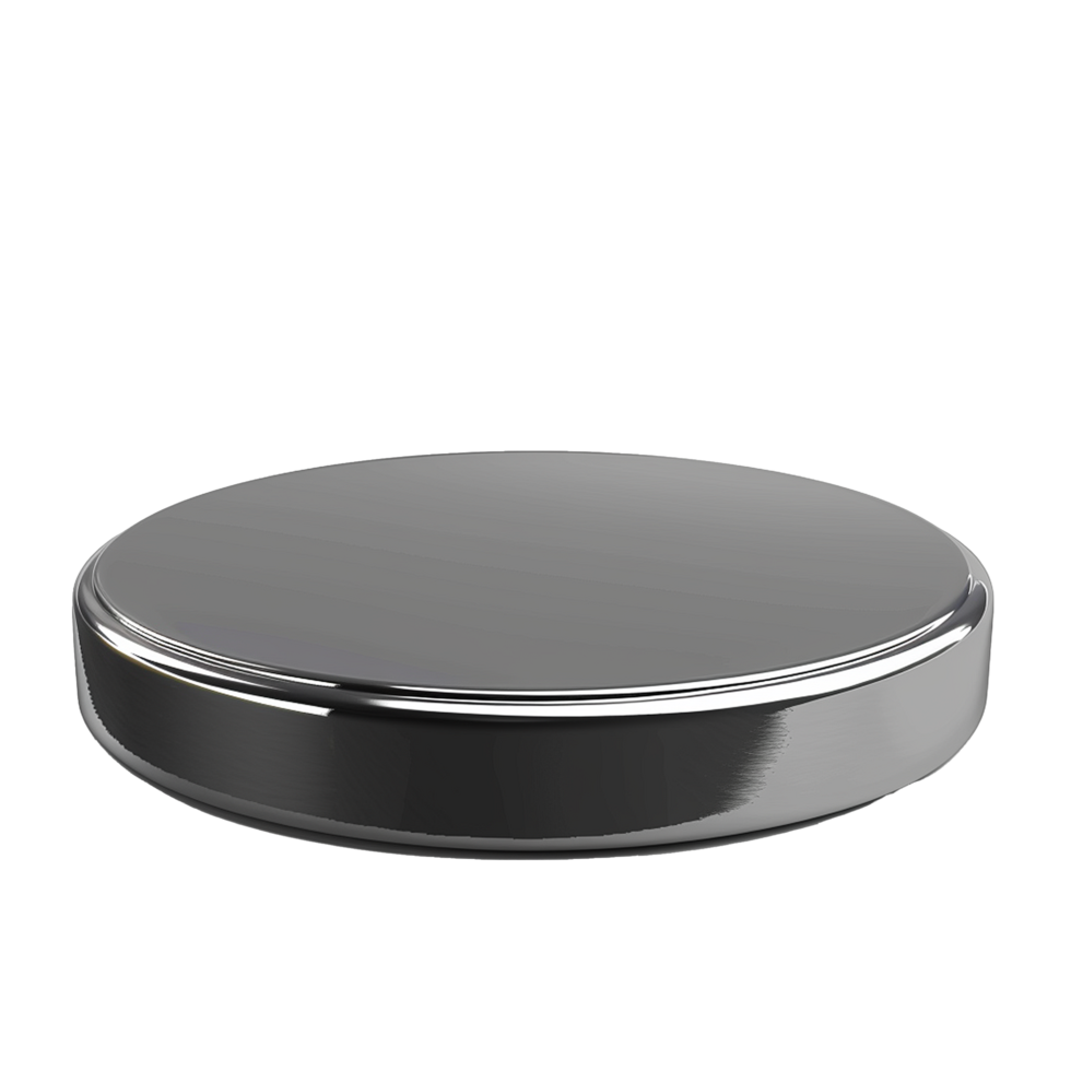 Shiny Chrome Circular Object Product Display Stand Mockup png