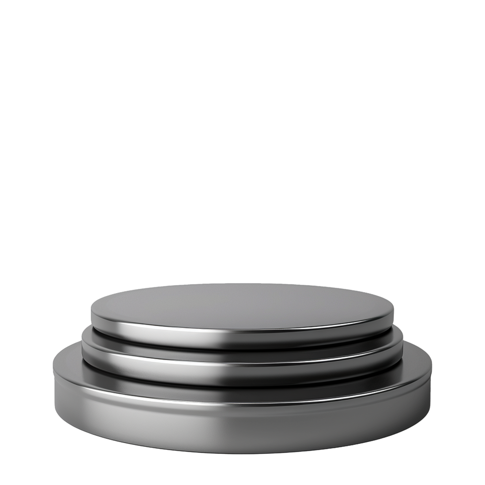 Three Tiered Circular Metal Pedestal Display Stand Product Presentation Stage png
