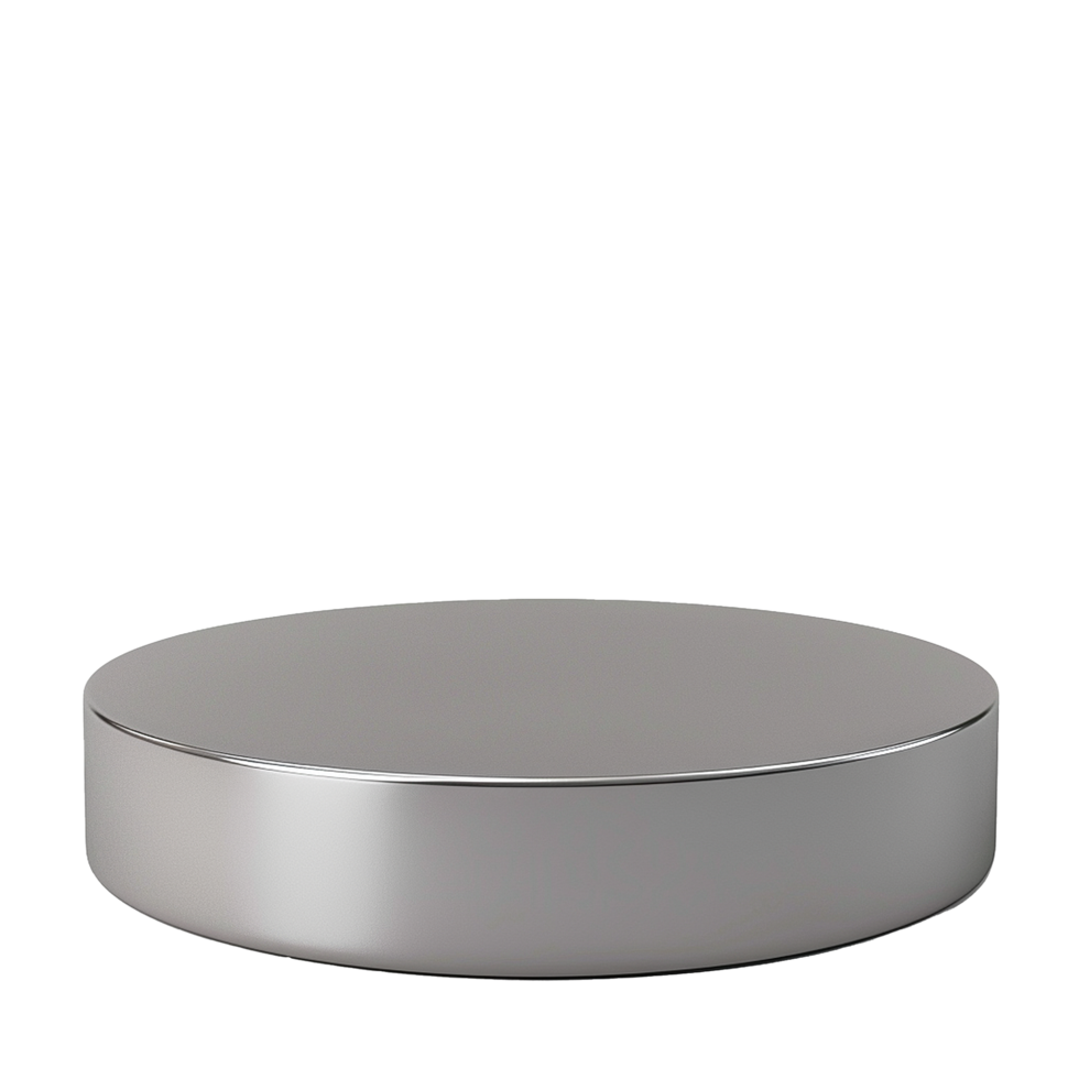 A Polished Silver Circular Platform or Lid for Display or Presentation png