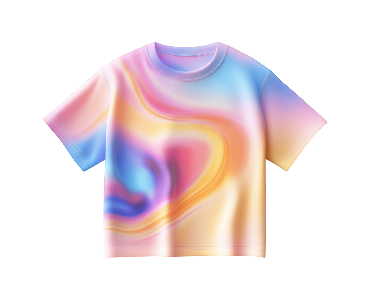 A t - shirt with a colorful abstract design png