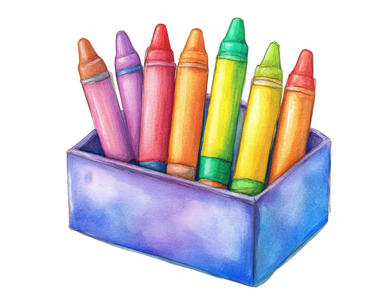 Crayons in a box png