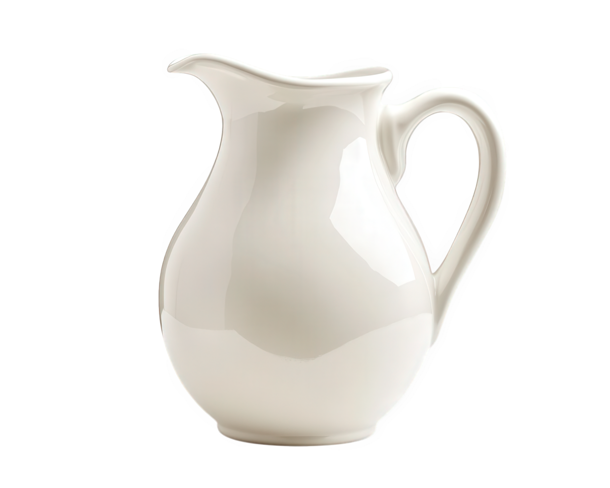 A white pitcher on a black background png