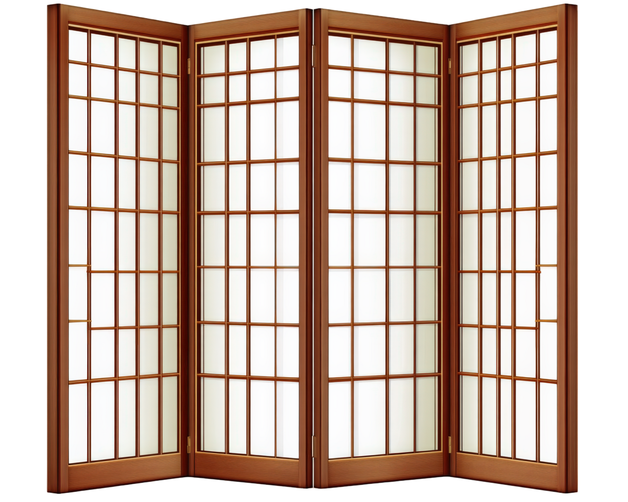 Three wooden doors with white trim png