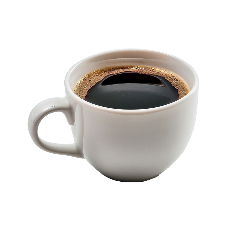 Aromatic Dark Coffee in a White Mug A Perfect Morning Beverage png