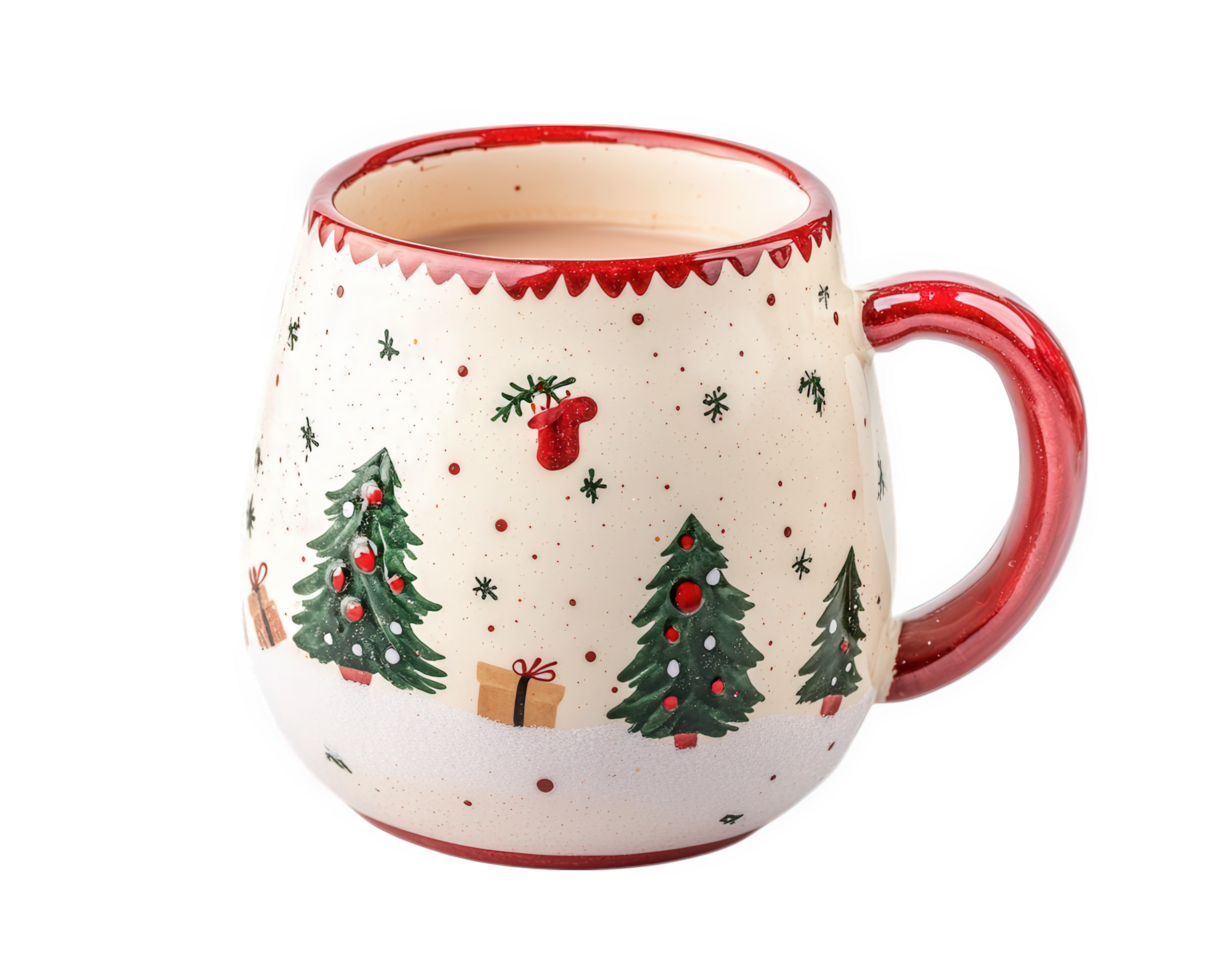 uma caneca com uma Natal árvore Projeto em isto png