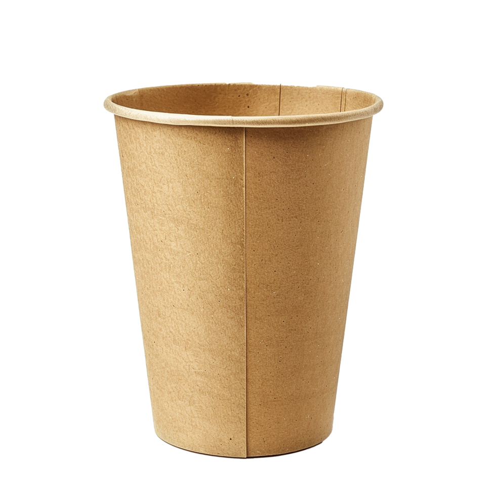 A Single Brown Paper Cup Isolated on White Background png