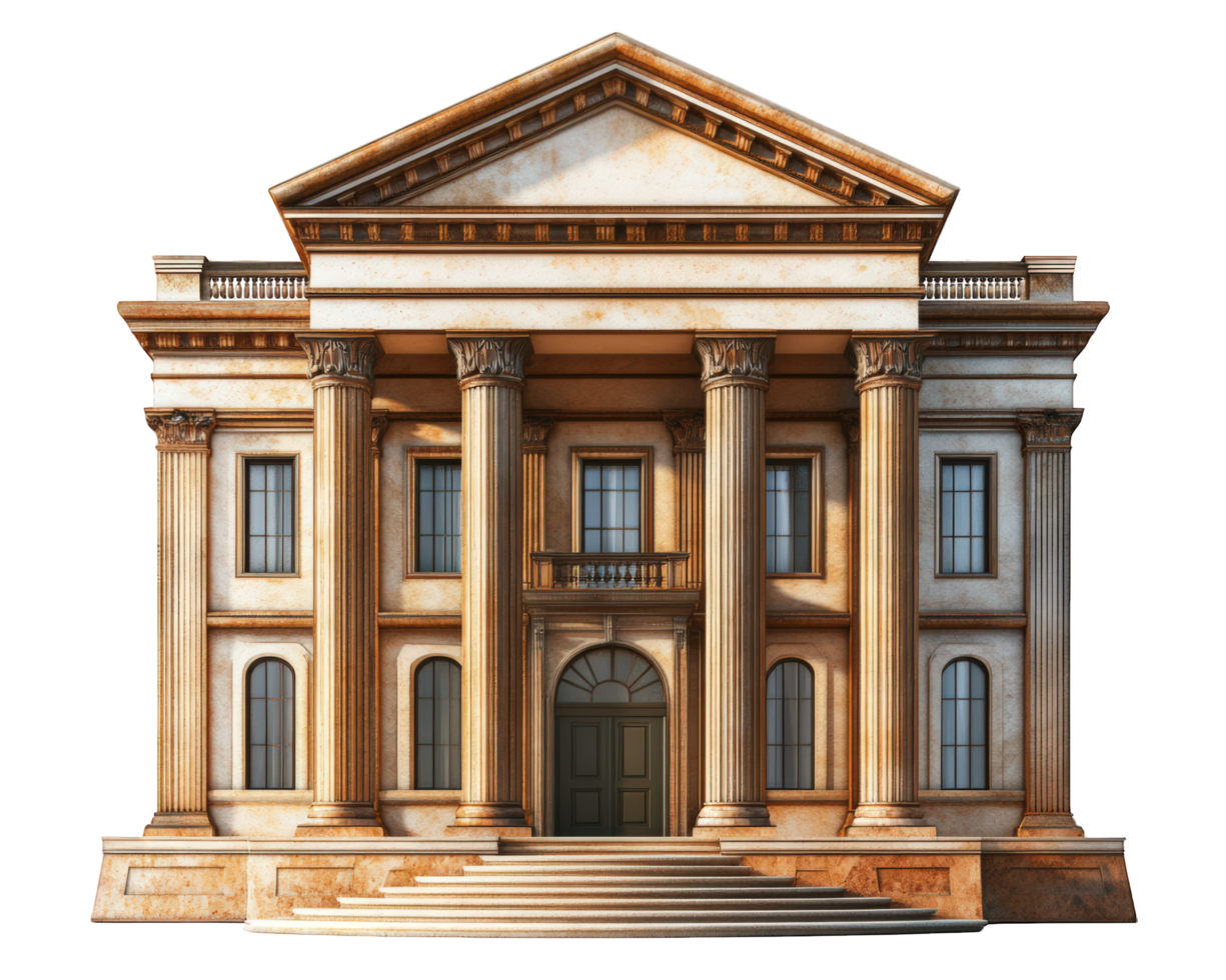An old building with columns and a door png