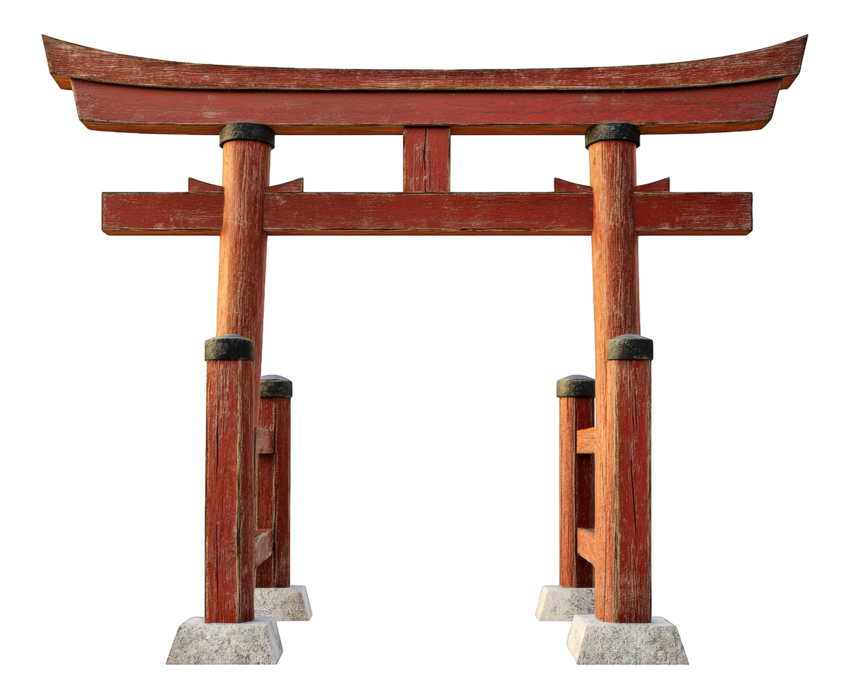A tori gate is shown in a black background png