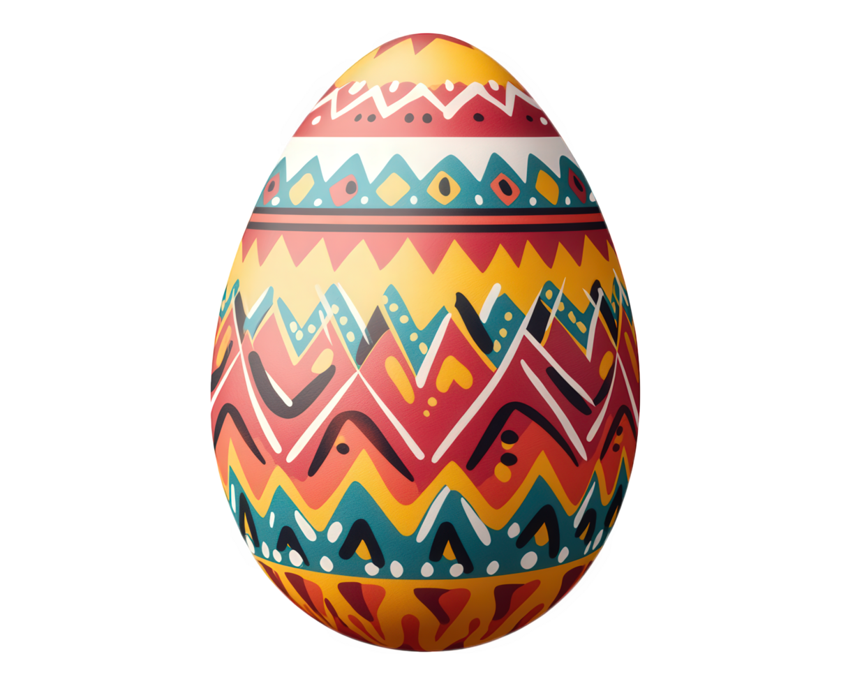 An easter egg with colorful patterns on it png