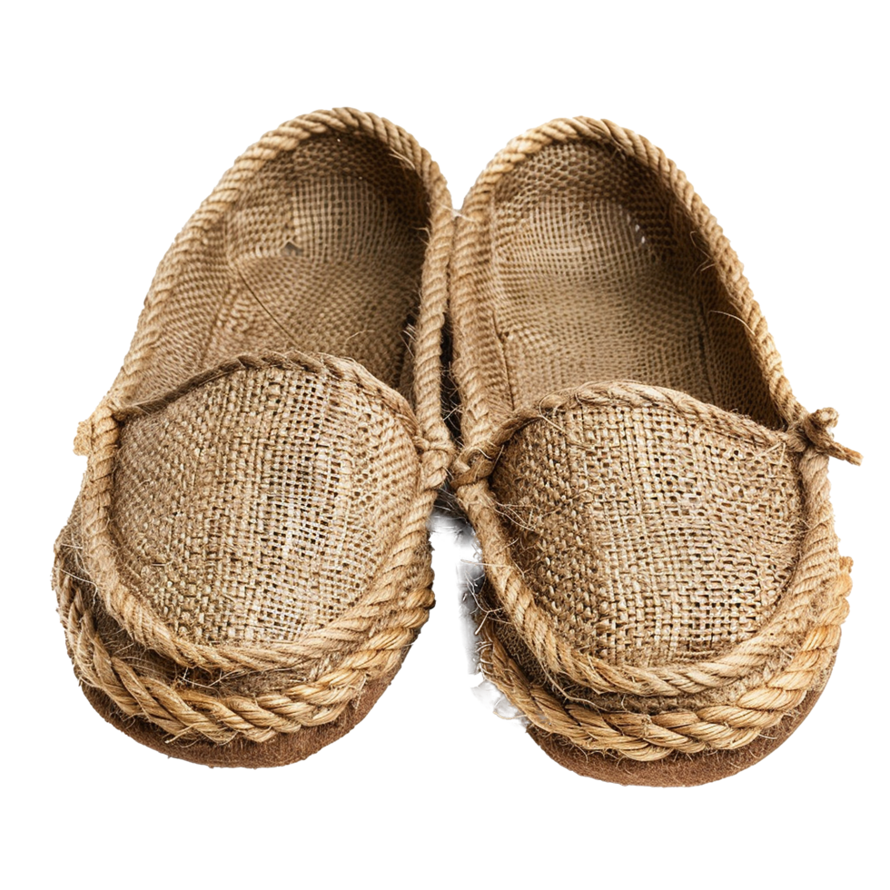 Handmade burlap rope loafers comfortable casual summer shoes png