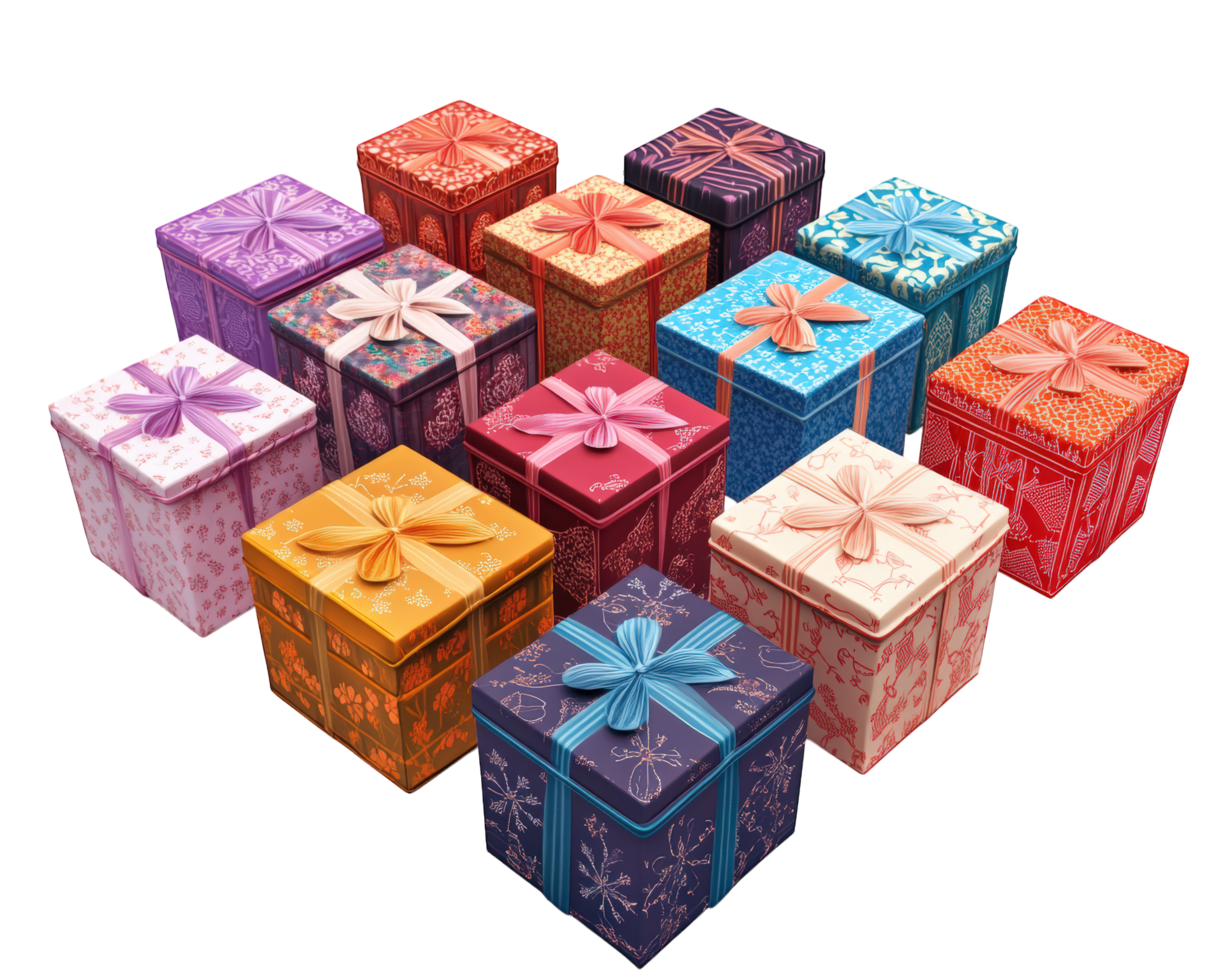 A large number of colorful gift boxes png