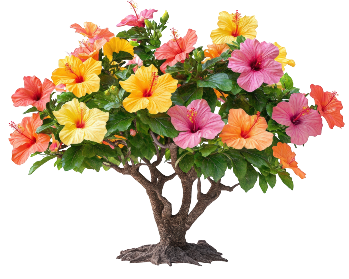 A tree with colorful flowers on it png