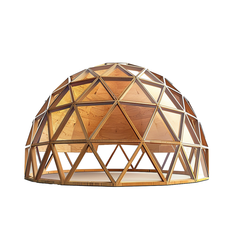 Stunning Wooden Geodesic Dome Structure Architectural Design png
