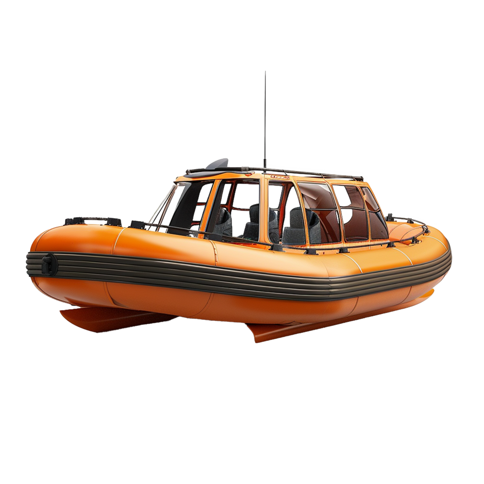 Highspeed Rigid Inflatable Boat with Enclosed Cabin for Rescue Operations png