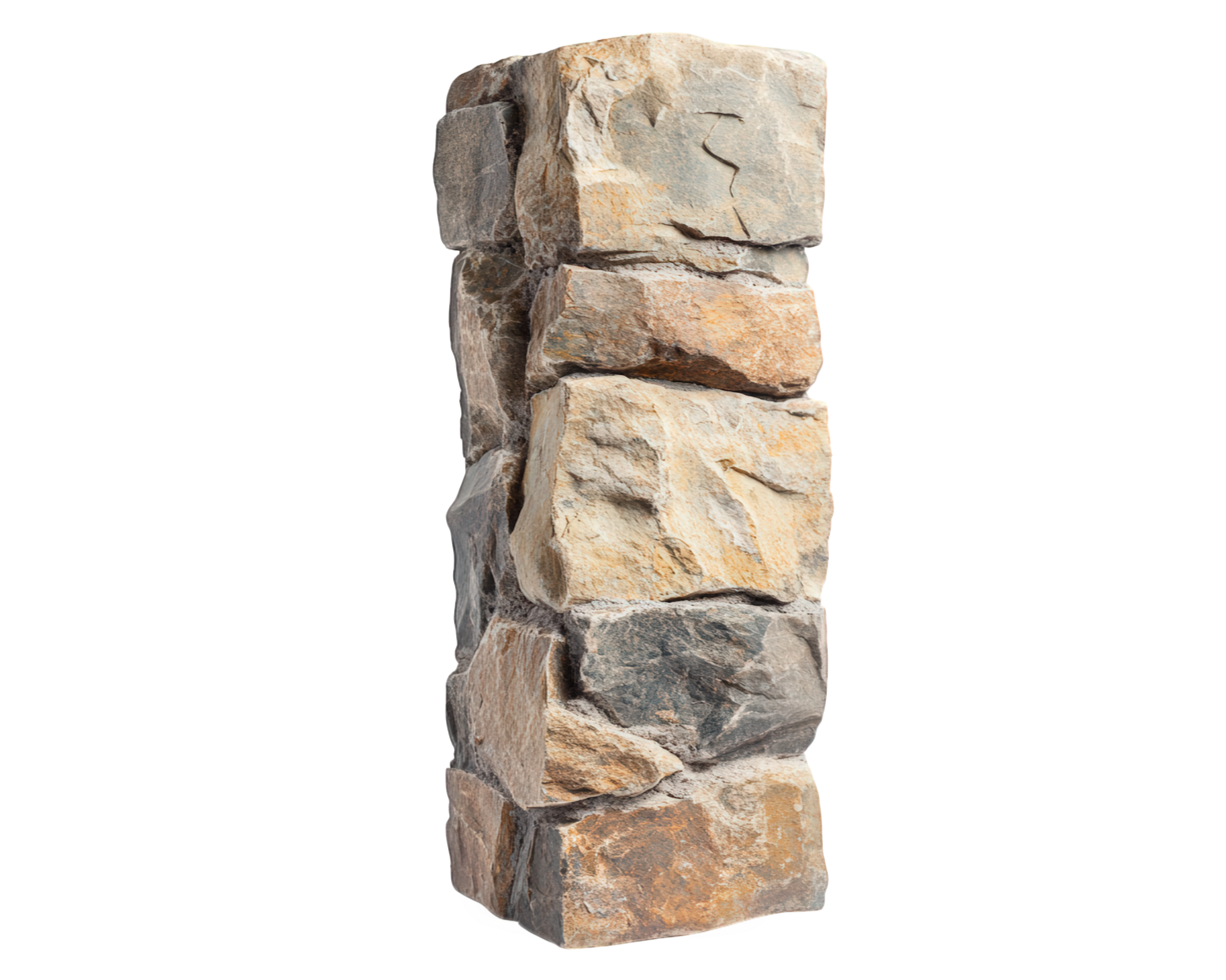 A tall stone column with a black background png